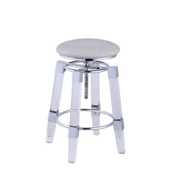 Chintaly Contemporary Rotation-Adjustable Stool W/ Upholstered Seat