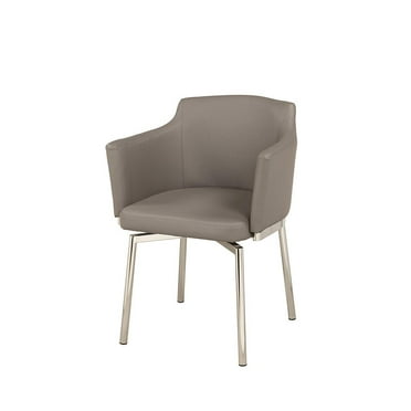 Chintaly Club Style Arm Chair With Memory Swivel - Set Of 2, Gray