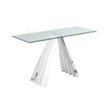 thumbnail image 1 of Chintaly Contemporary 18" X 55" Glass Sofa Table With Flare Pyramid Base, 1 of 4