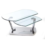 Chintaly Contemporary Glass Top Motion Cocktail Table