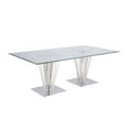 thumbnail image 1 of Chintaly Contemporary Rectangular Glass Dining Table, 1 of 5