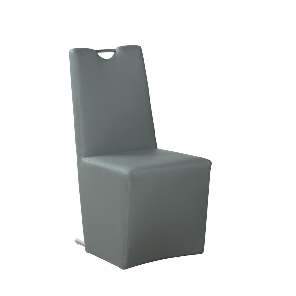 Gray Faux Leather Upholstered Parsons Side Chair