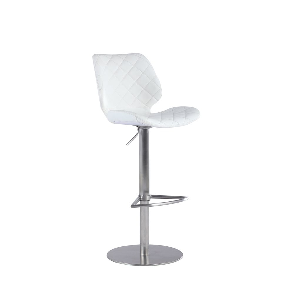 Chintaly Modern Pneumatic-Adjustable Stool W/ Diamond Stitching
