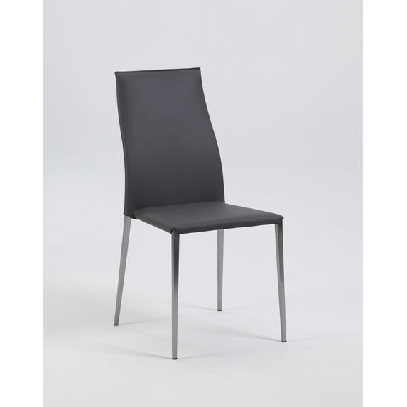 Chintaly Elsa Contour Back Stackable Side Chair In Gray
