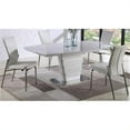 thumbnail image 1 of Chintaly Imports CHARLOTTE-DT-B Charlotte Brushed Stainless Steel Base Plate Dining Table, 1 of 8