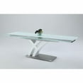 thumbnail image 1 of Chintaly Imports JILLIAN-DT-B Jillian Z Shape Dining Table with Base, Brushed Stainless Steel & White, 1 of 3