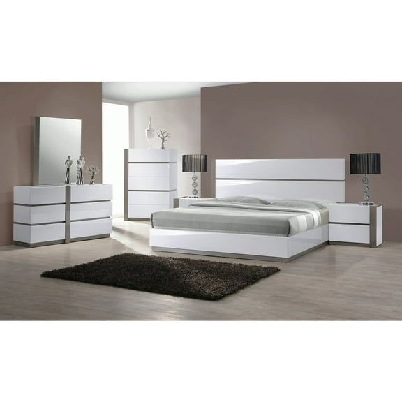 Chintaly Modern 2-Tone King Size Bed