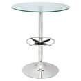 Chintaly Modern Round Glass Top Pub Table