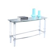 Chintaly Contemporary Rectangular Glass Top Sofa Table