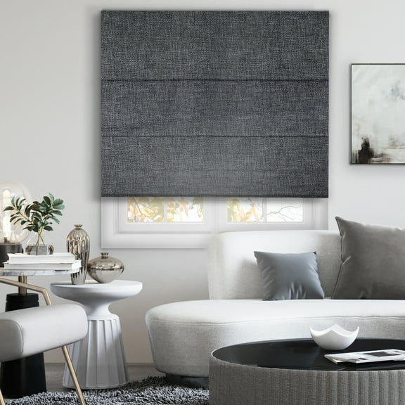 Chicology Cordless Roman Shade, Blackout, Lexington Pebble, 27"W X 72"H