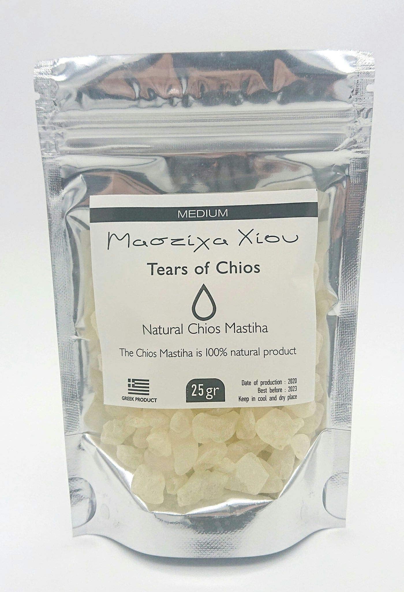 Chios Mastiha Pack 25gr (0.88oz) Medium Tears Gum 100% Natural