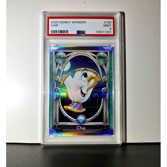 Chip 2025 Topps Disney Wonder #125 Diamond Card Beauty and the Beast PSA 9