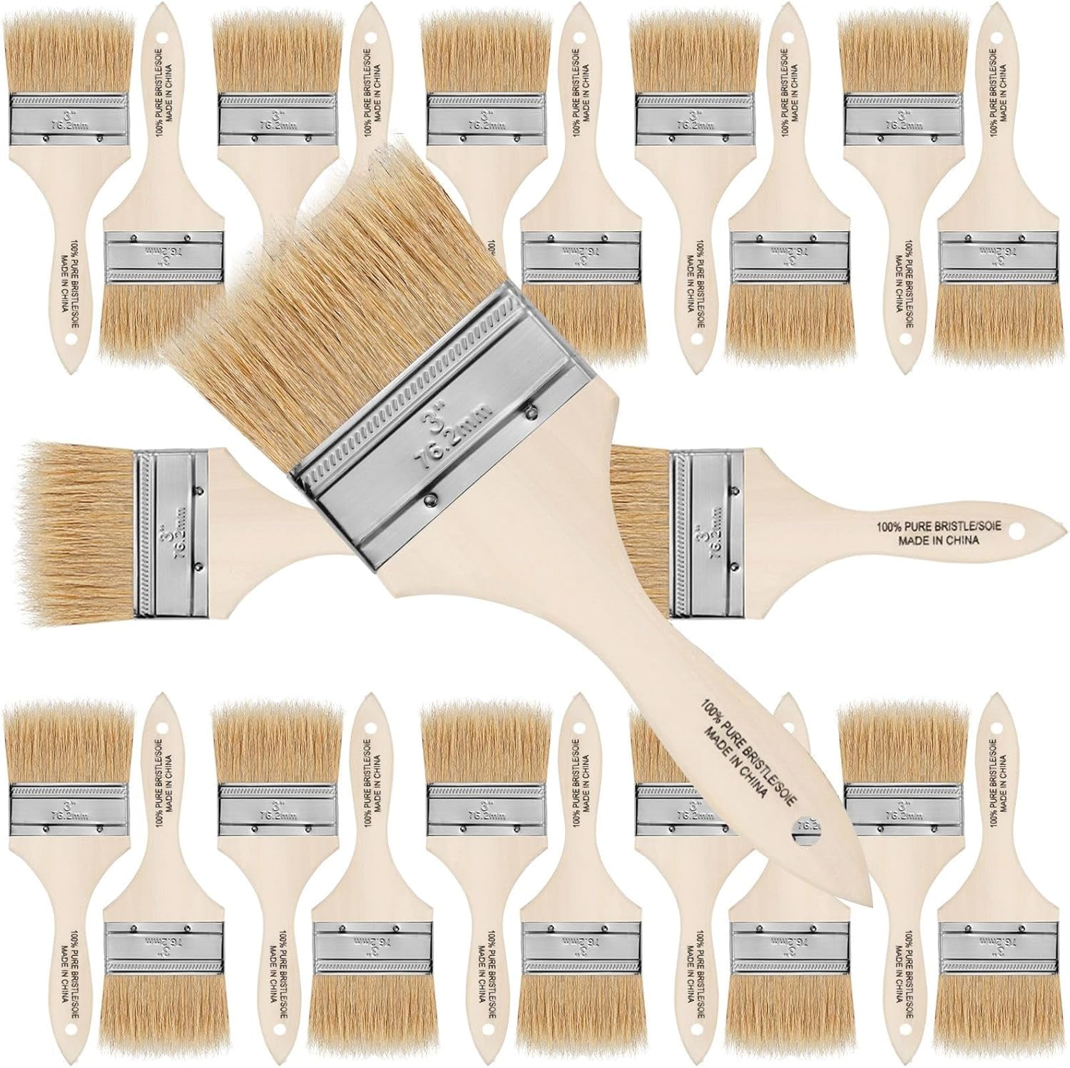 Chip Brush 3inch Bulk 96Ea Disposable Paint Brushes Cheap Natural