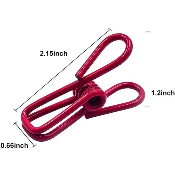 Chip Clips, Utility PVC-Coated Steel Clip for Food Package, Chips Bag, Clothes, Parper, Pack of 16, 2 Inch