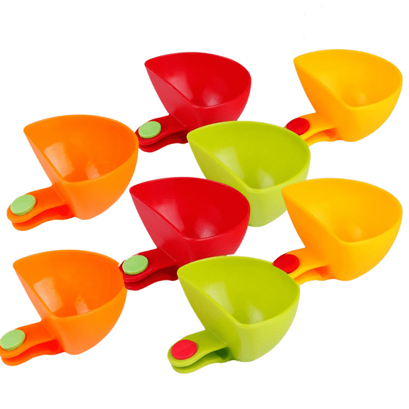 Chip and Dip Serving Set of 8– Kids Snack Time Cups for Dipping Sauces, Parties, Picnics, Easy Cleanup – Colorful Clip-On Dip Bowls for Portion Control, Food Separation and On-the-Go Meals