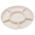 thumbnail image 1 of Chip and Dip Serving Trays,11.2" Round Serving Platters,Divided Serving Dish with 5 Compartments,Appetizer Serving Tray,Party Serving Relish Trays and Platters,Snack Tray Platter Taco Bar(Beige), 1 of 4