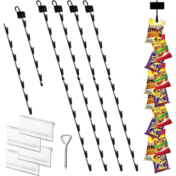 Chip Hanger Strips Hooks Display Hanging with Chip Greeting Card Party Merchandise Vendors Potato Bag Holder Snack