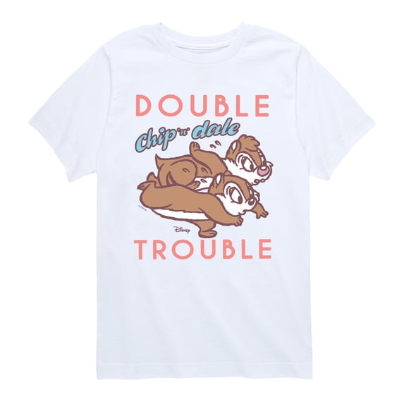 Chip N' Dale Rescue Rangers - Chip Dale Double Trouble - Youth Boys Short Sleeve Graphic T-Shirt