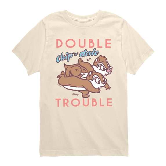 Chip N' Dale Rescue Rangers - Chip Dale Double Trouble - Youth Boys Short Sleeve Graphic T-Shirt