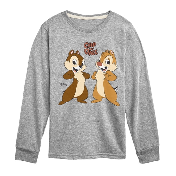 Chip N' Dale Rescue Rangers - Chip Dale Smiles - Youth Boys Long Sleeve Graphic T-Shirt