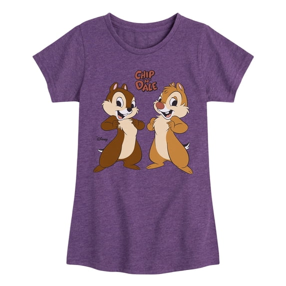 Chip N' Dale Rescue Rangers - Chip Dale Smiles - Youth Girls Fitted Short Sleeve T-Shirt