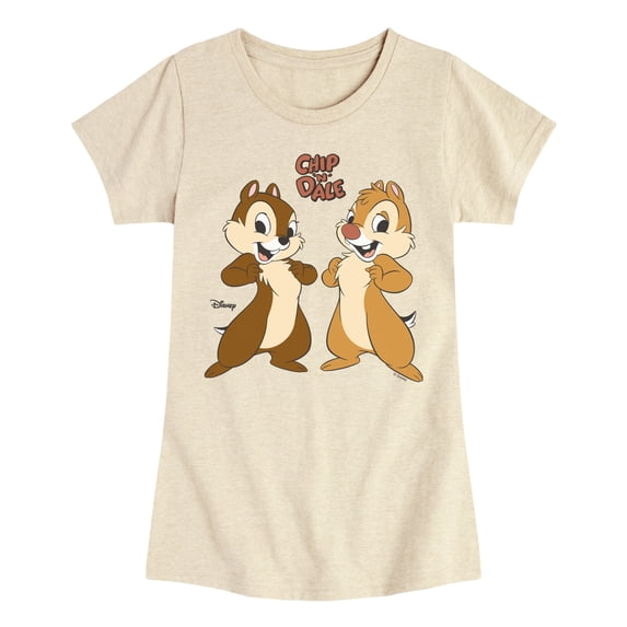 Chip N' Dale Rescue Rangers - Chip Dale Smiles - Youth Girls Fitted Short Sleeve T-Shirt