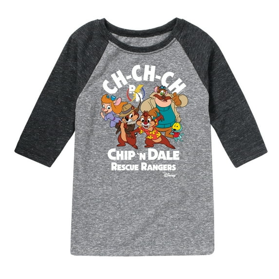 Chip 'N Dale Rescue Rangers - Chip 'N Dale Character Art - Toddler And Youth Raglan Graphic T-Shirt