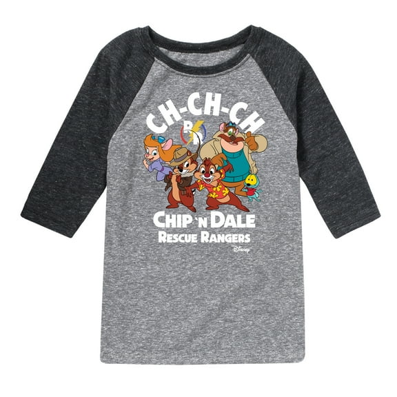 Chip 'N Dale Rescue Rangers - Chip 'N Dale Character Art - Toddler And Youth Raglan Graphic T-Shirt