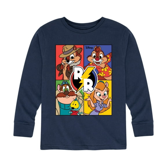 Chip 'N Dale Rescue Rangers - Rescue Ranger Grid - Toddler And Youth Long Sleeve Graphic T-Shirt