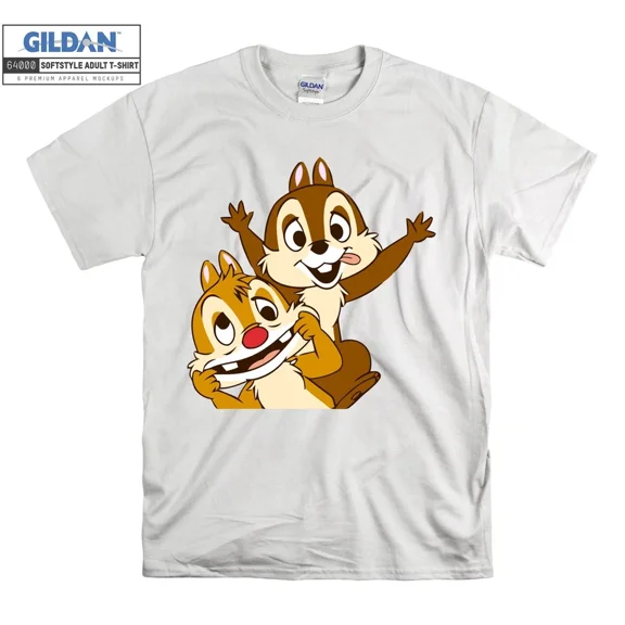 Chip 'N' Dale T-shirt Funny Face Cartoon T shirt Men Women Unisex Tshirt