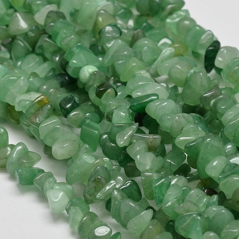 Chip Natural Green Aventurine Beads Strands 5~8x5~8mm Hole: 1mm 32 inch