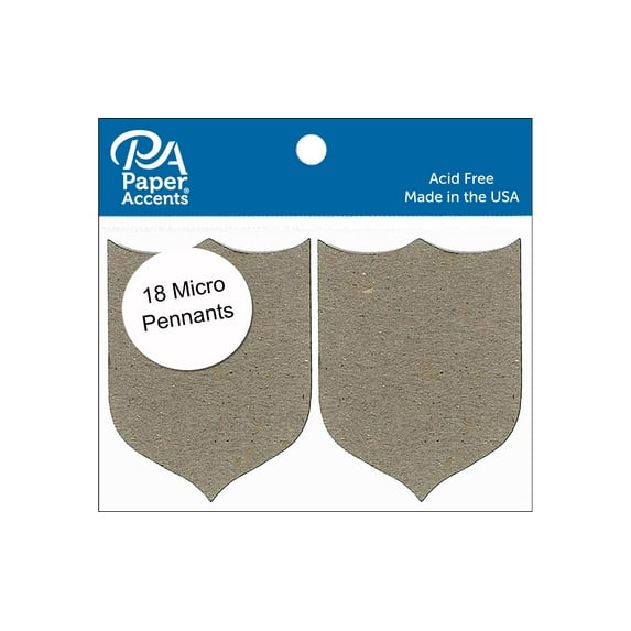 Chip Pennant Shield1.25x1.625 Micro 18pc Natural