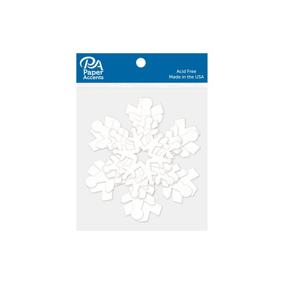 Chip Shape 12pc Multi Snowflake Ast Sizes White