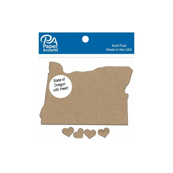 Chip Shape 4pc State of Oregon w/ Heart Nat