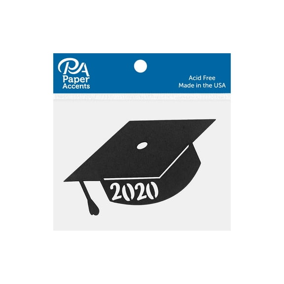 Chip Shape 8pc Graduation Cap 2020 Black