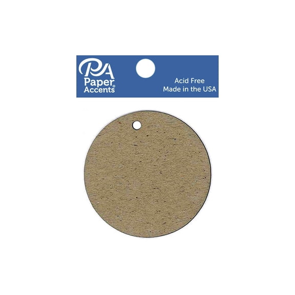Chip Shape Tag 12pc Circle Natural