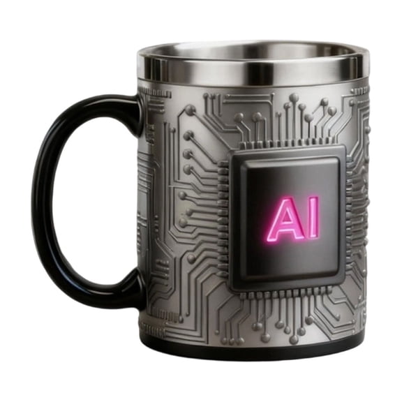 Chip-Shaped Mug Set, Creative Technology Themed Stainless Steel Coffee and Beer Cups, 5.3 x 4.33 x 3.54 inch