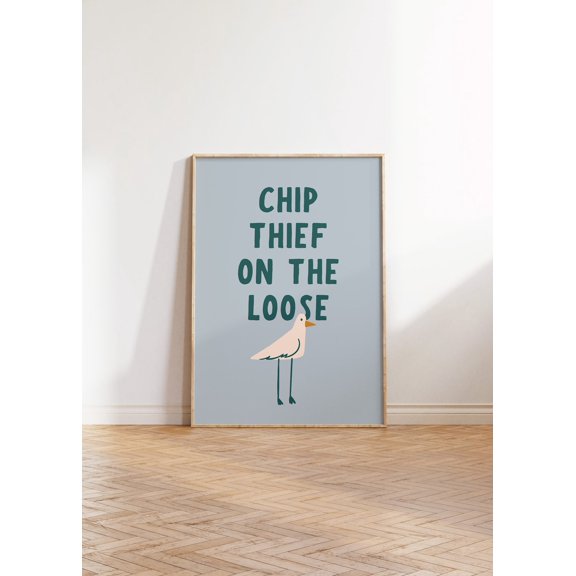 Chip Thief Seagull Beach House Decor Wall Art