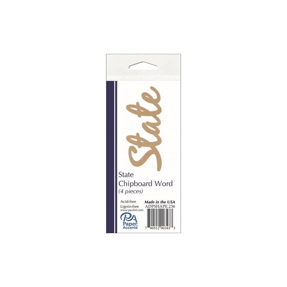Chip Word 4pc State Natural