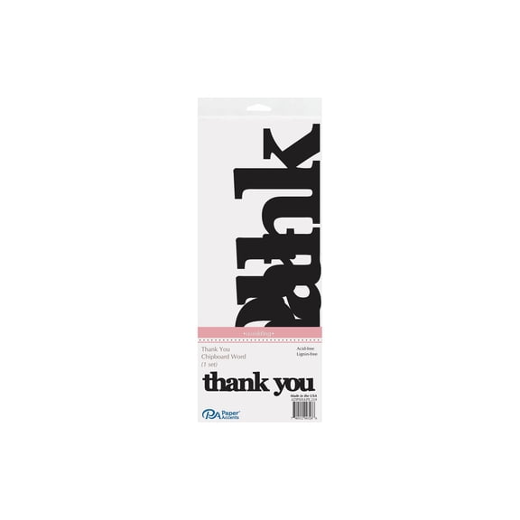 Chip Word Wedding Thank You Black 1Set