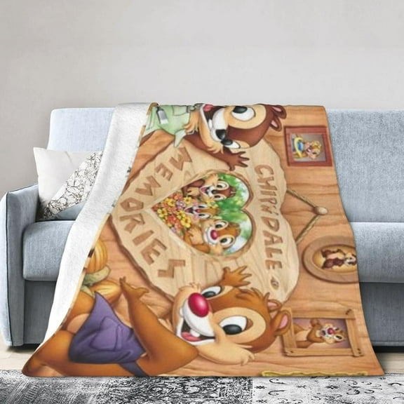 Chip and Dale-3 Throw Blanket Ultra Soft Warm All Season Decorative Pet Dog Fleece Blankets for Bed Chair Car Sofa Couch Bedroom 50"x40"