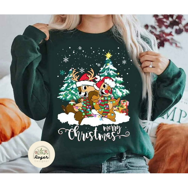 Chip and Dale Christmas Sweatshirt, Double Trouble Disney Christmas