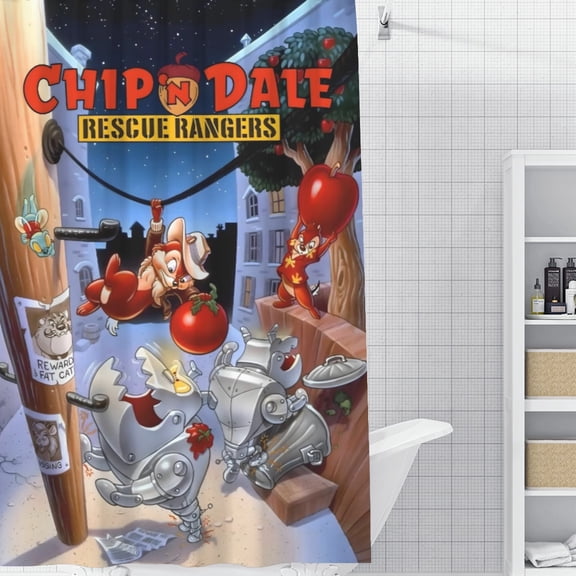 Chip'n Dale Rescue Rangers-theme Bathroom Shower Curtain Home Decor,Bath Curtains Durable Waterproof Bath Curtain , Adluts Girls Boys Bathroom Decor House Gifts 60x71inch150cmX180cm