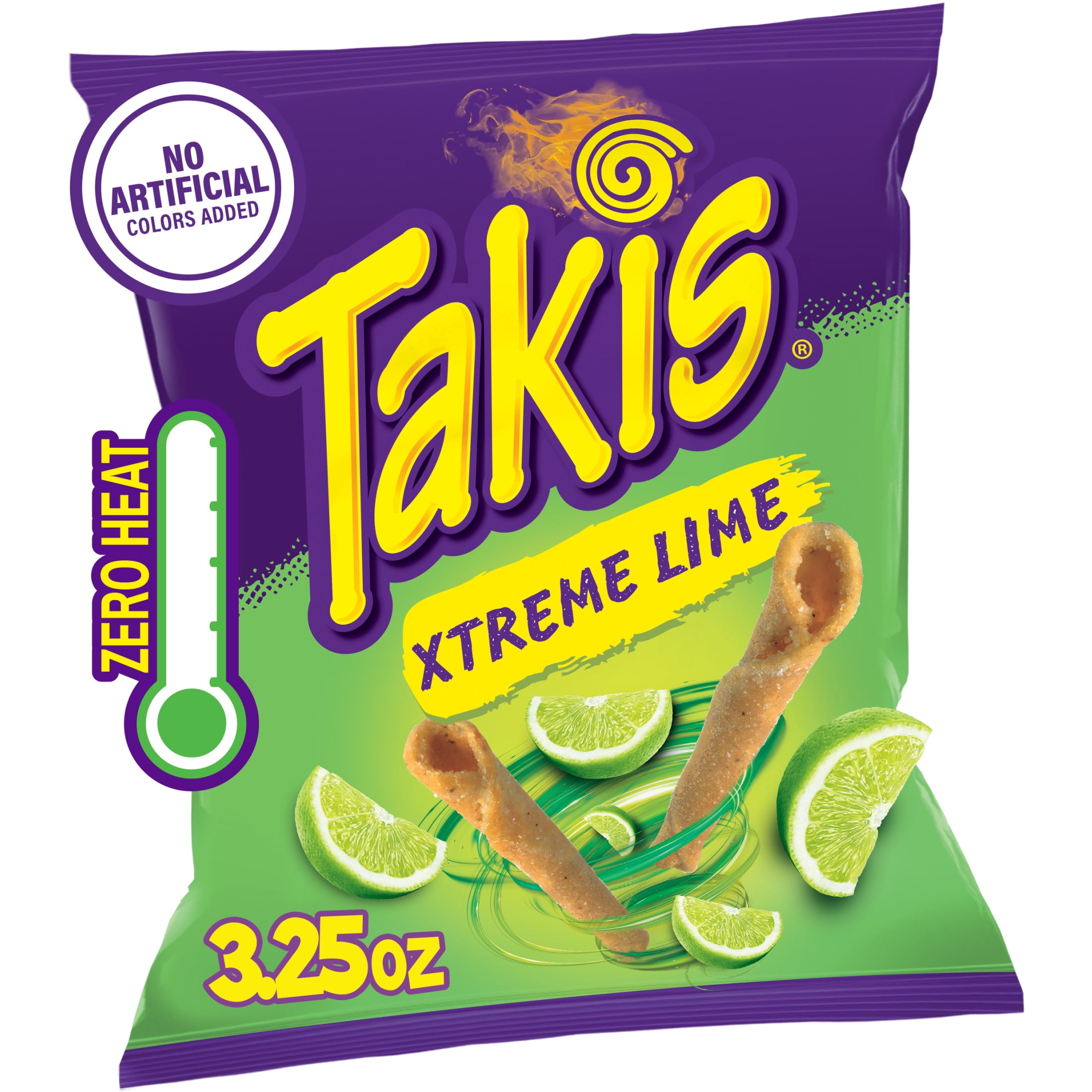 Takis Xtreme Lime 3.25 oz Snack Size Bag, Lime Rolled Tortilla