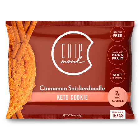 ChipMonk Keto Cookies, Snickerdoodle - Low Carb Keto Friendly Snacks, Dessert, Gluten-Free, High Fat and Protein, Low Sugar