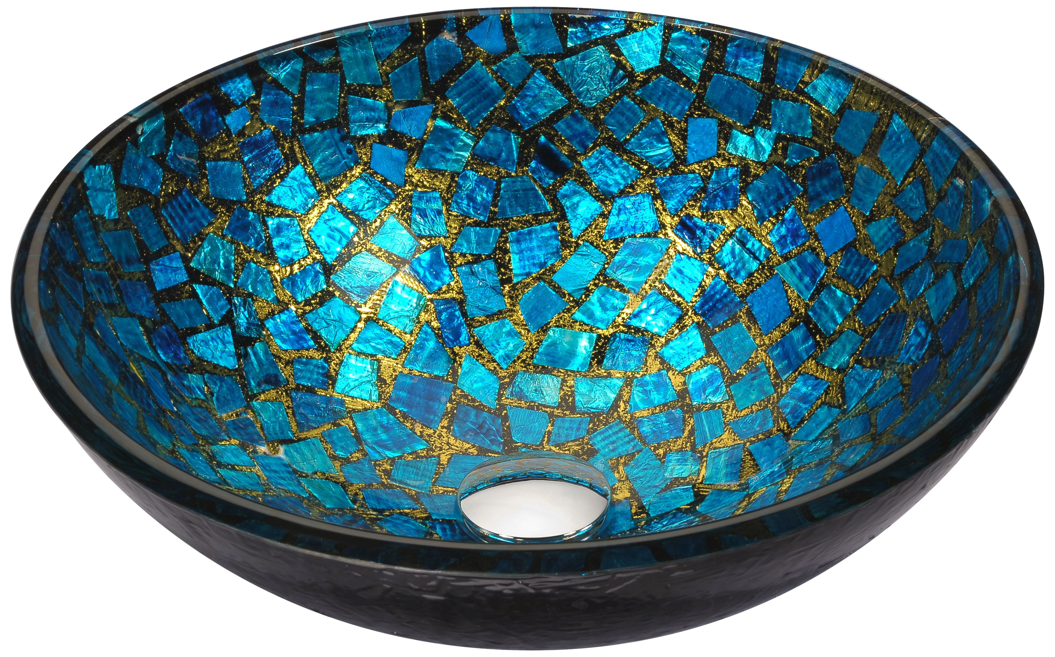 Chipasi Series Vessel Sink in Blue/Gold Mosaic - Walmart.com