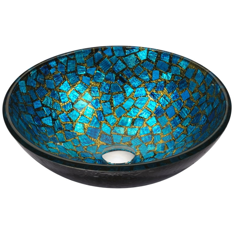Chipasi Series Vessel Sink in Blue/Gold Mosaic - Walmart.com