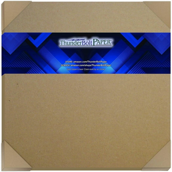 Chipboard - 12 Sheets 12x12 Inch 60pt Heavy Duty Kraft Paper Board, Scrapbooks, Sturdy Backing, and Packaging