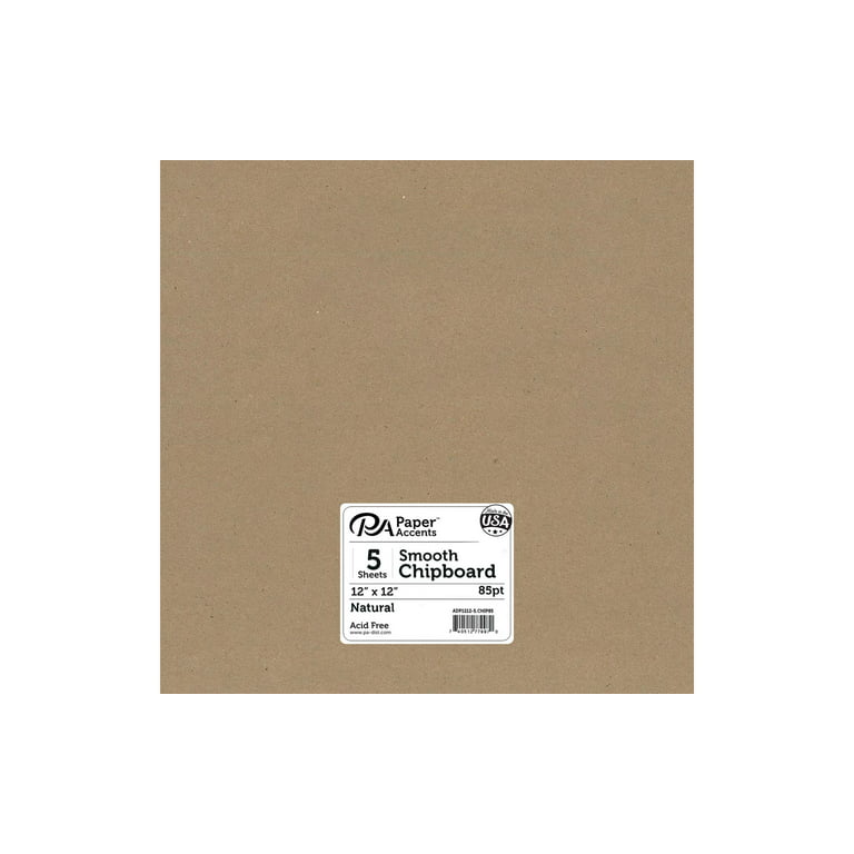 Paper Accents ADP1212-5 CHIP85 Chipboard 12x12 2x Heavy 85pt Natural 5pc
