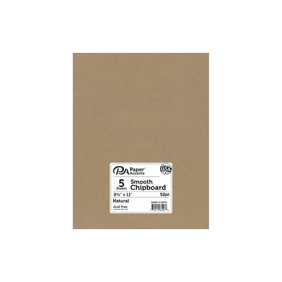 Chipboard 8.5x11 1X Heavy 52pt Natural 5pc